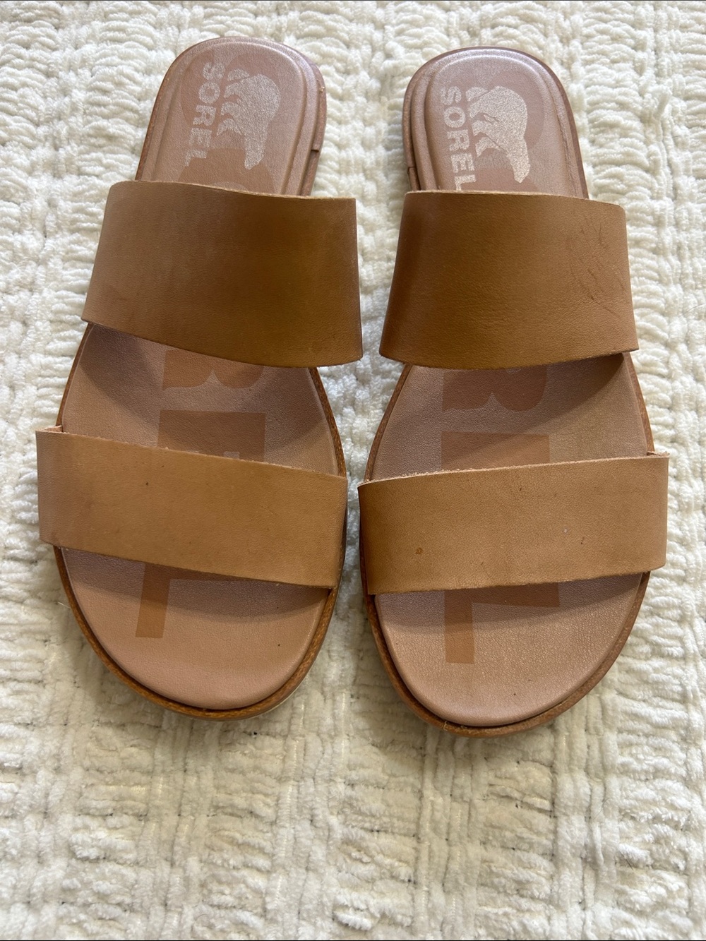 Sorel Women's Tan Dual-Strap Slide Sandals - Picture 3 of 7